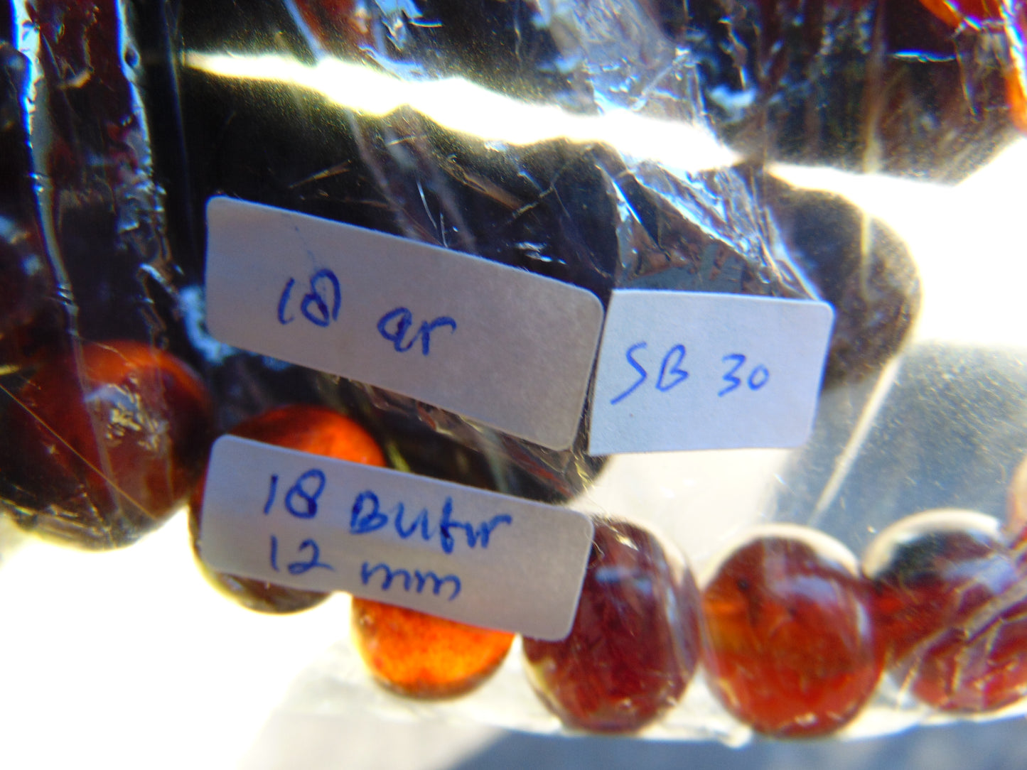 18 Gram 18 Small Beads Bracelet Indonesian Red Bluish Amber for Healing SB30