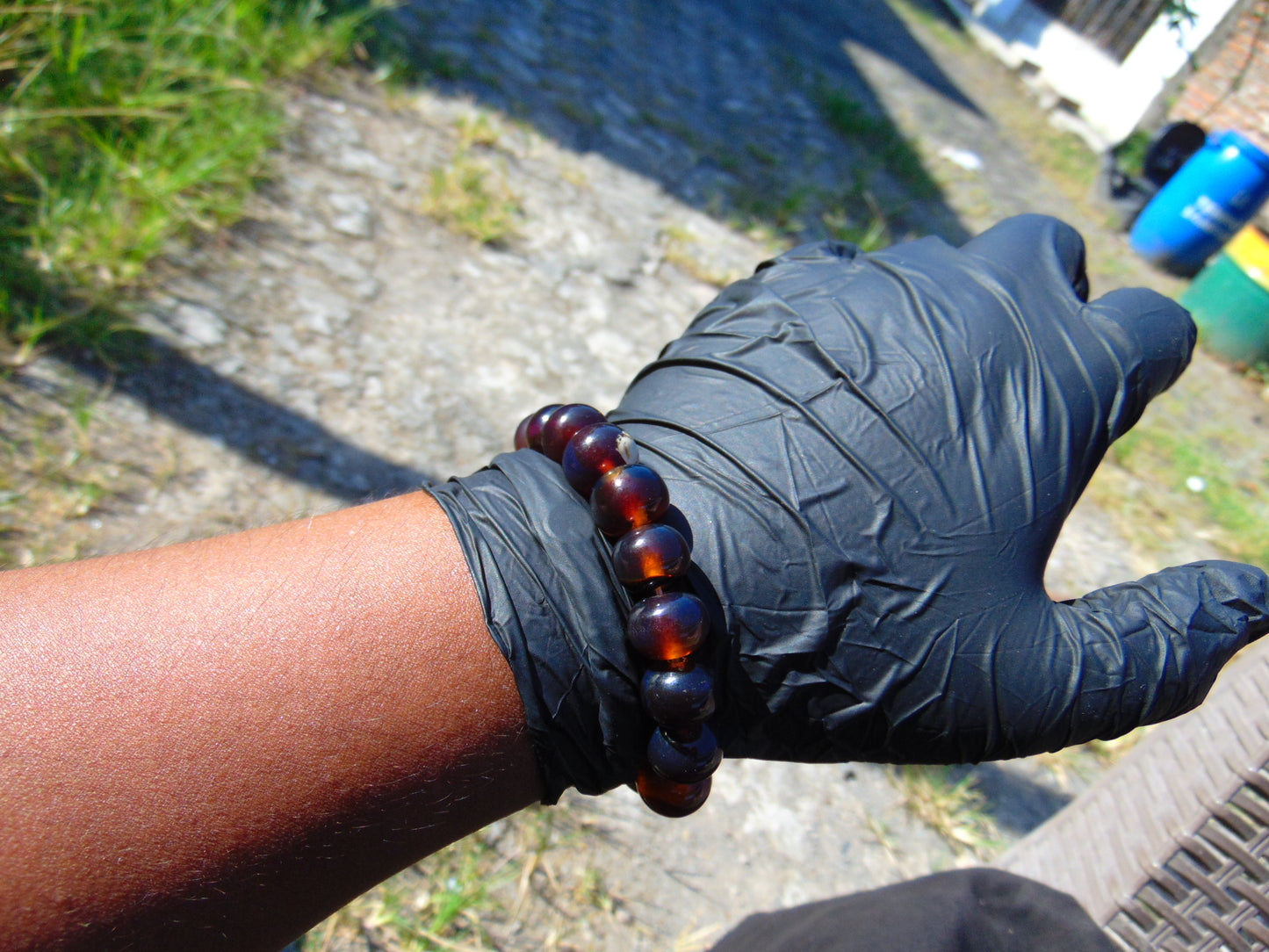 18 Gram 18 Small Beads Bracelet Indonesian Red Bluish Amber for Healing SB41