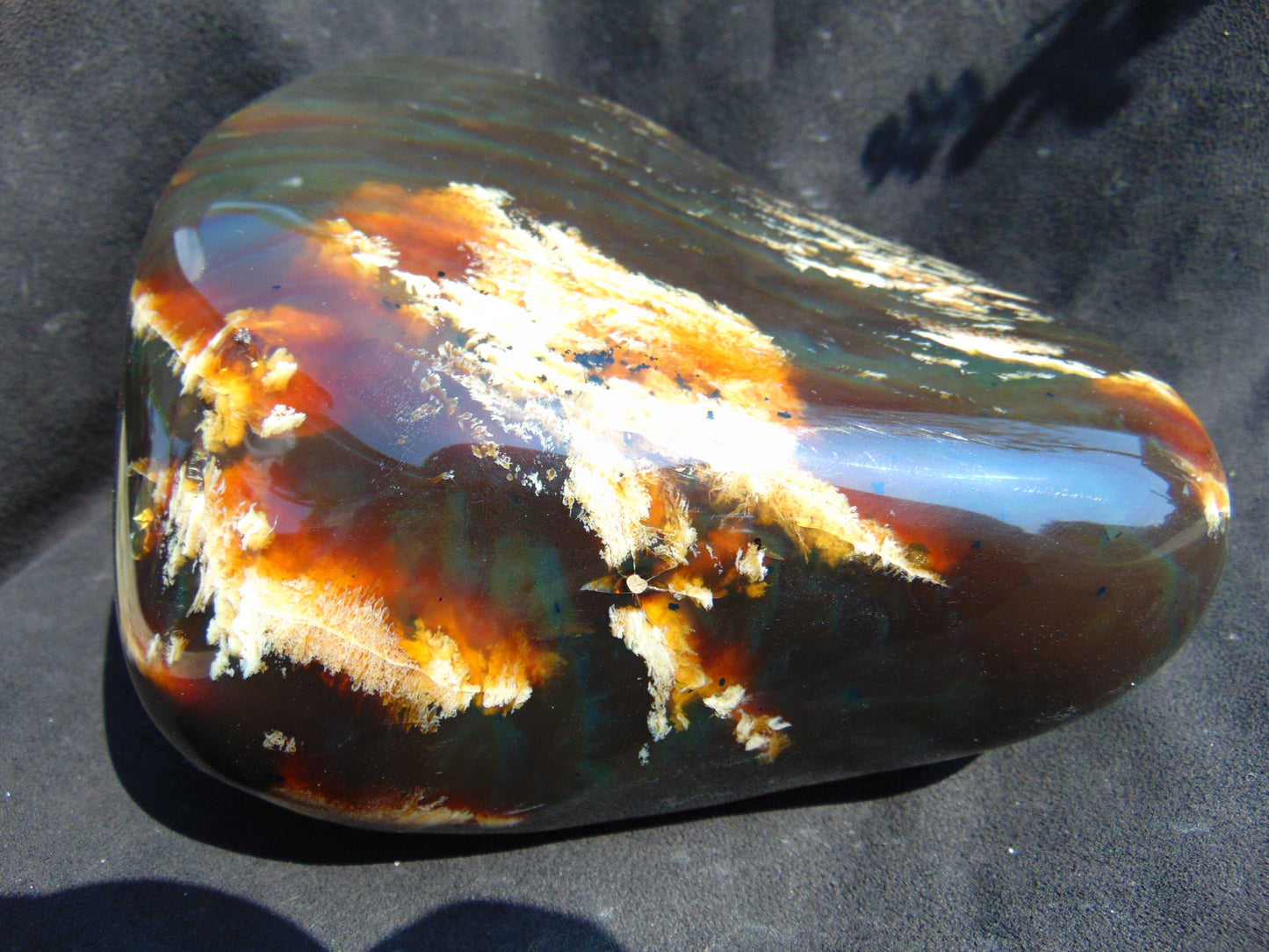 1708 gram Full Polished 17x16x11 cm Mushroom Inclusion Indonesia Green Amber for Healing BPR07