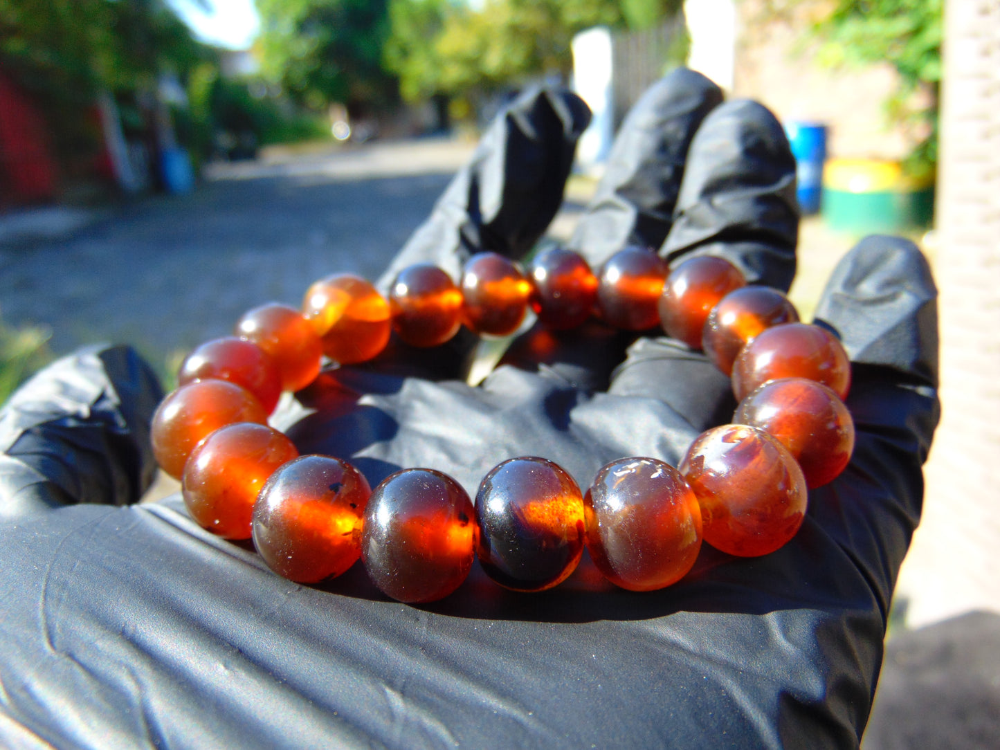 18 Gram 18 Small Beads Bracelet Indonesian Yellow Bluish Amber for Healing SB32