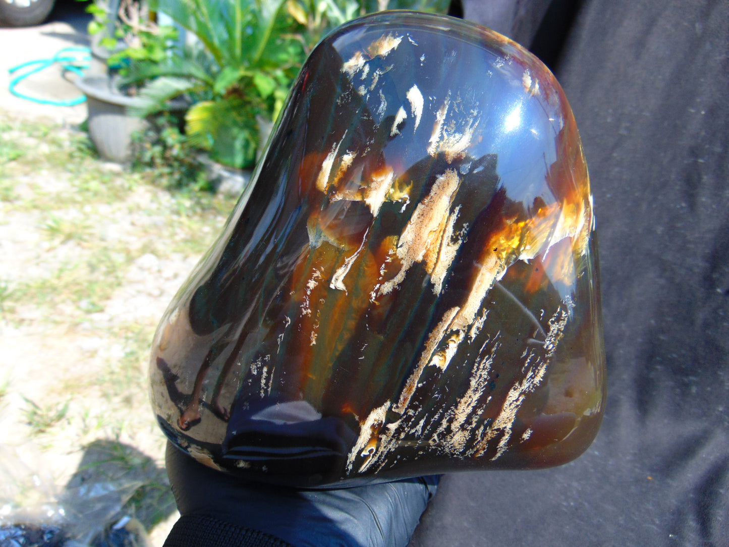 1708 gram Full Polished 17x16x11 cm Mushroom Inclusion Indonesia Green Amber for Healing BPR07