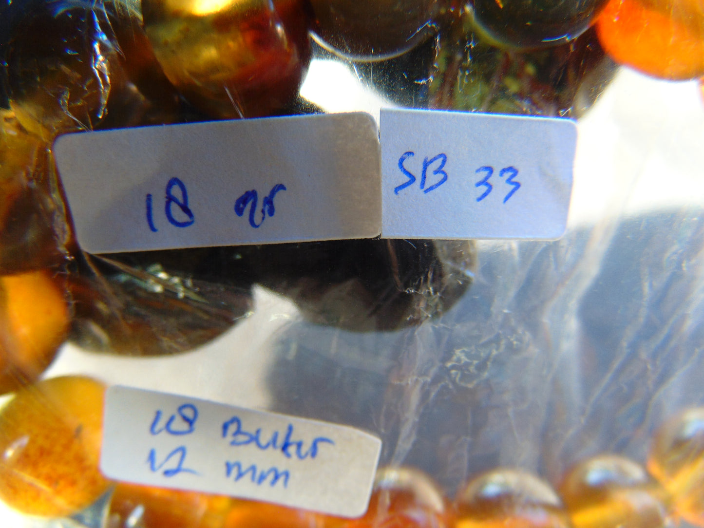 18 Gram 18 Small Beads Bracelet Indonesian Yellow Bluish Amber for Healing SB33