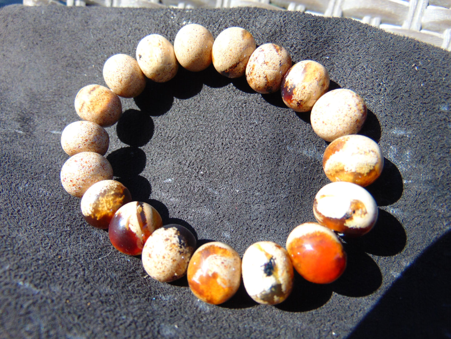 18 Gram 18 Small Beads Bracelet Indonesian White Amber for Healing SB13