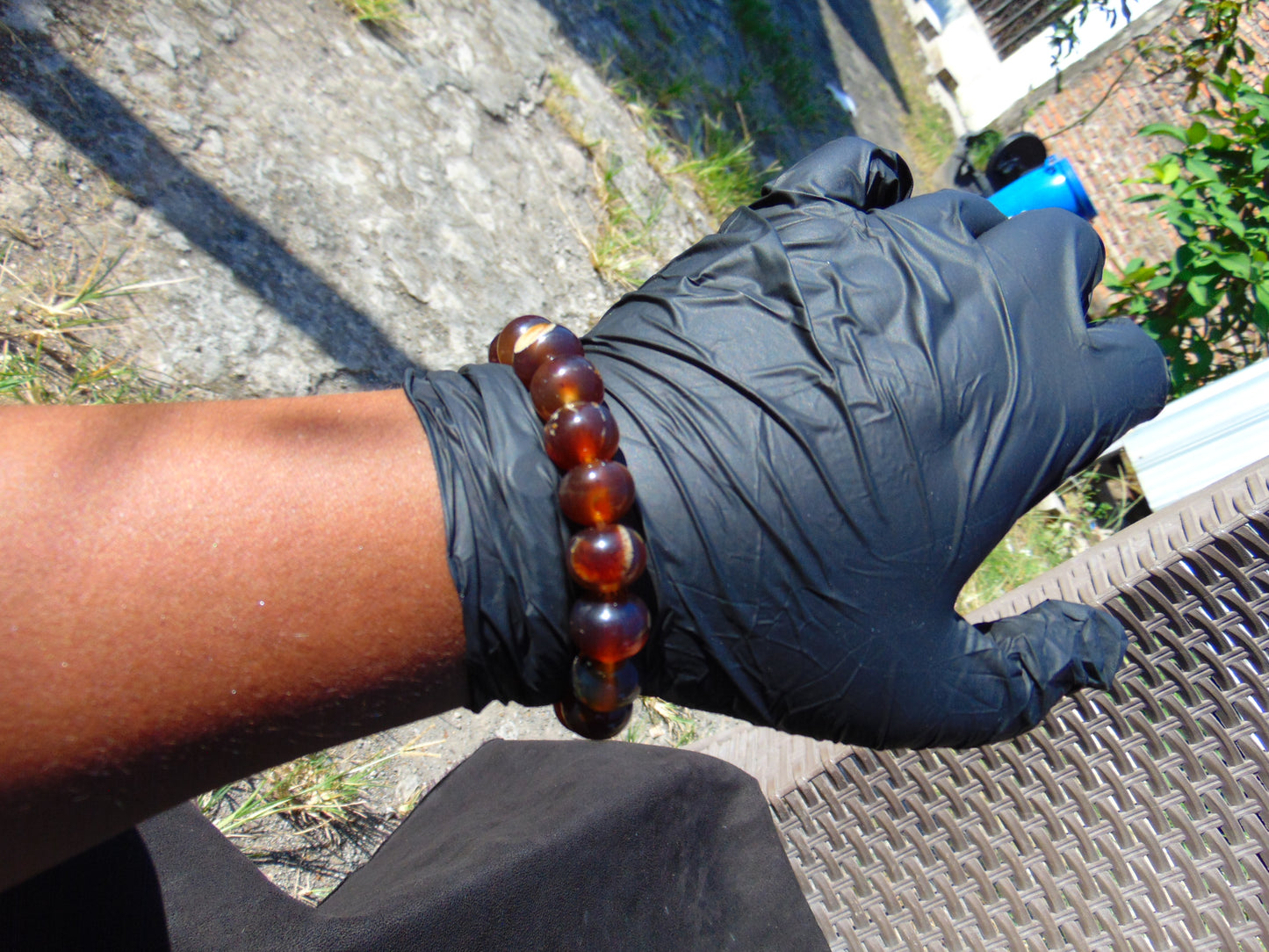 18 Gram 18 Small Beads Bracelet Indonesian Red Bluish Amber for Healing SB36