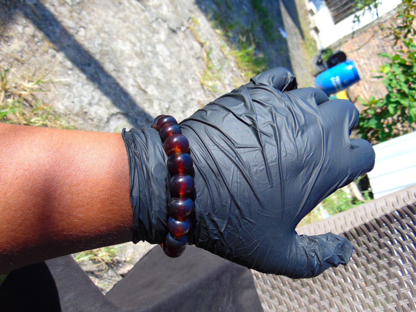 18 Gram 18 Small Beads Bracelet Indonesian Red Bluish Amber for Healing SB39