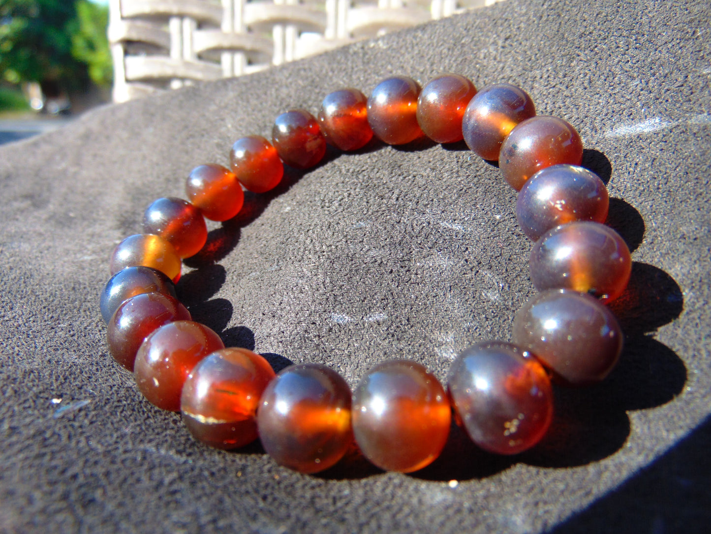 20 Gram 20 Small Beads Bracelet Indonesian Red Bluish Amber for Healing SB28