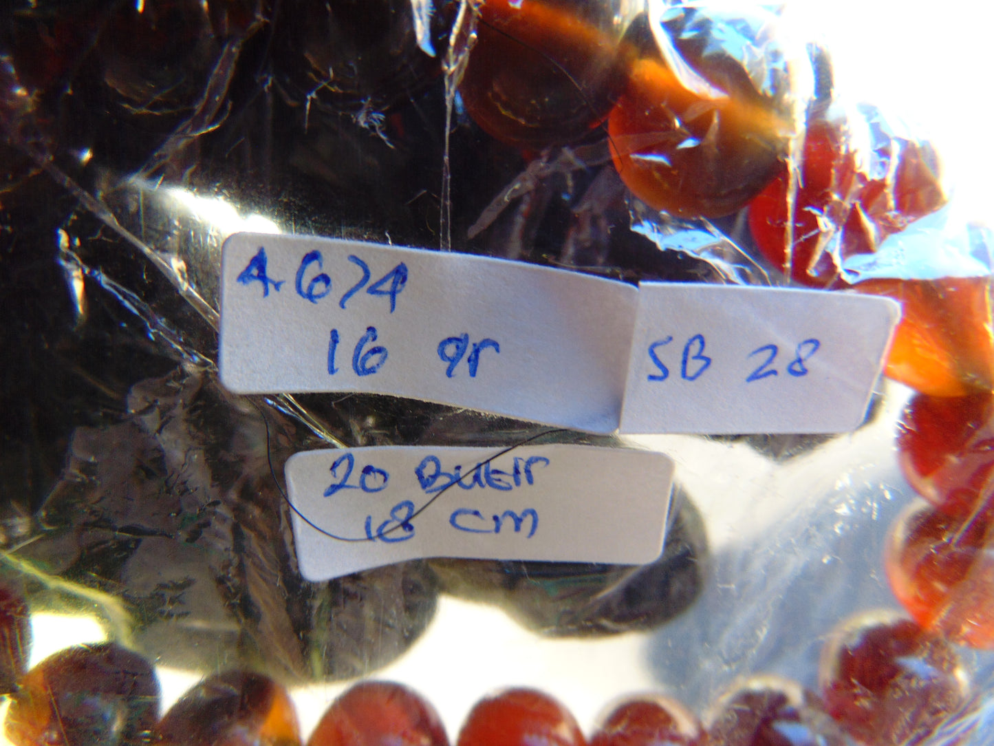 20 Gram 20 Small Beads Bracelet Indonesian Red Bluish Amber for Healing SB28