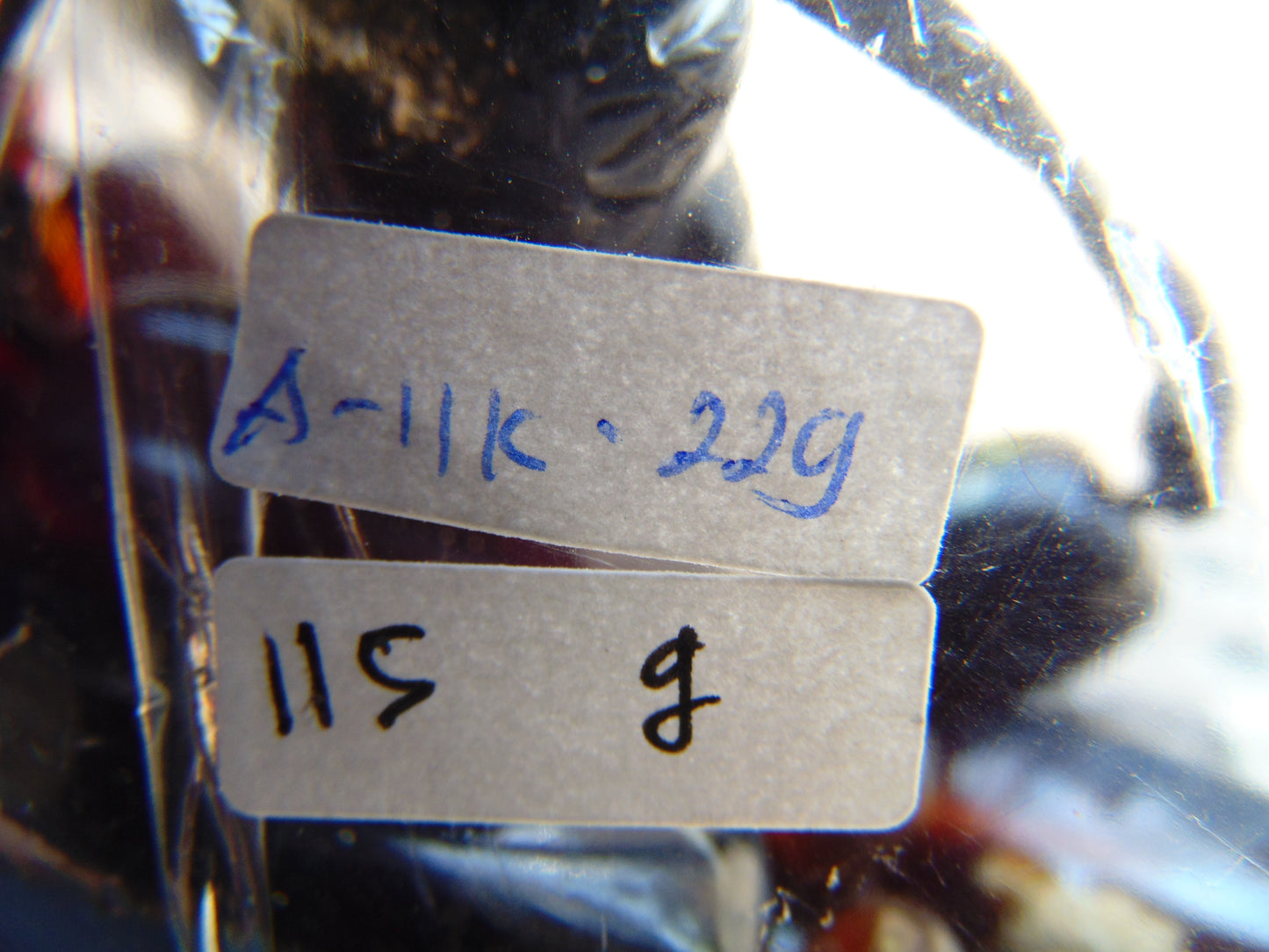 115 gr Small Necklace beads Indonesian Dark Chery Red Blue Amber for Healing A11K229