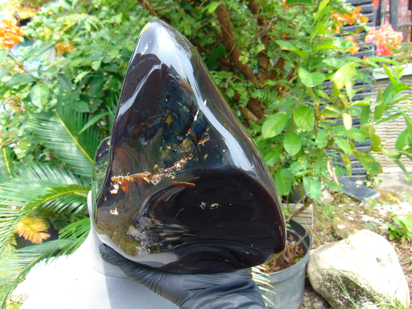 1824 gr Full Polished 21x20x7 cm Indonesian Dark Blue Amber for Healing AR113