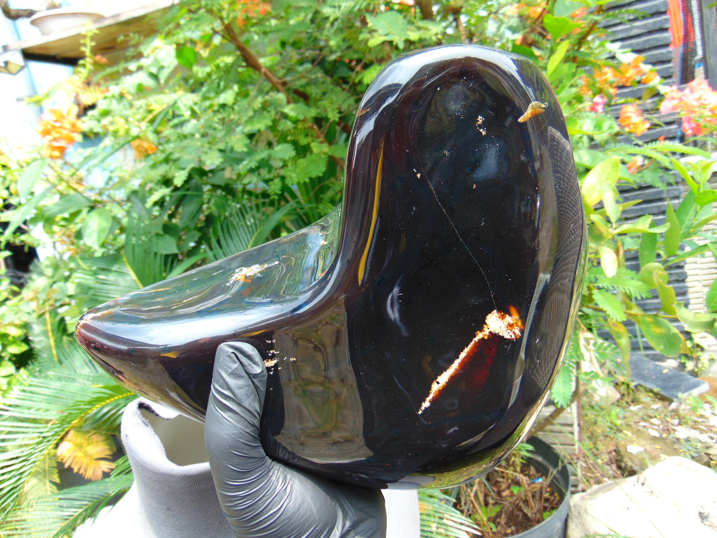 1824 gr Full Polished 21x20x7 cm Indonesian Dark Blue Amber for Healing AR113