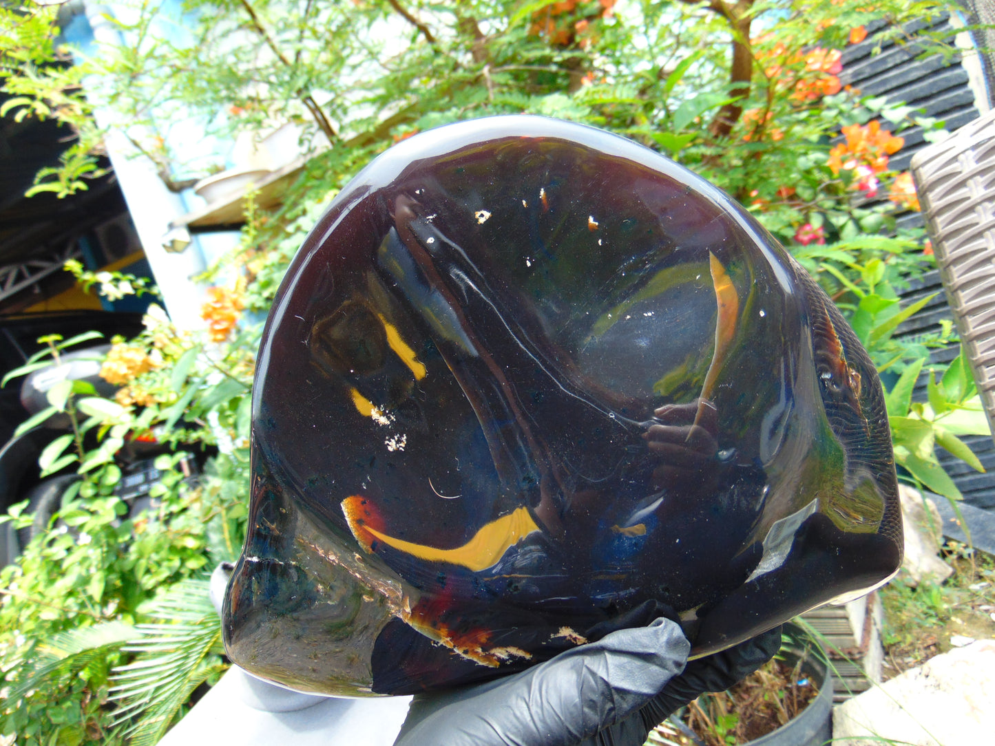 1824 gr Full Polished 21x20x7 cm Indonesian Dark Blue Amber for Healing AR113