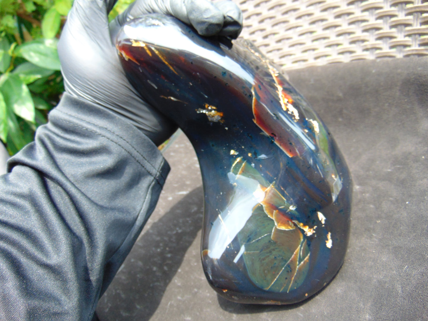 1824 gr Full Polished 21x20x7 cm Indonesian Dark Blue Amber for Healing AR113
