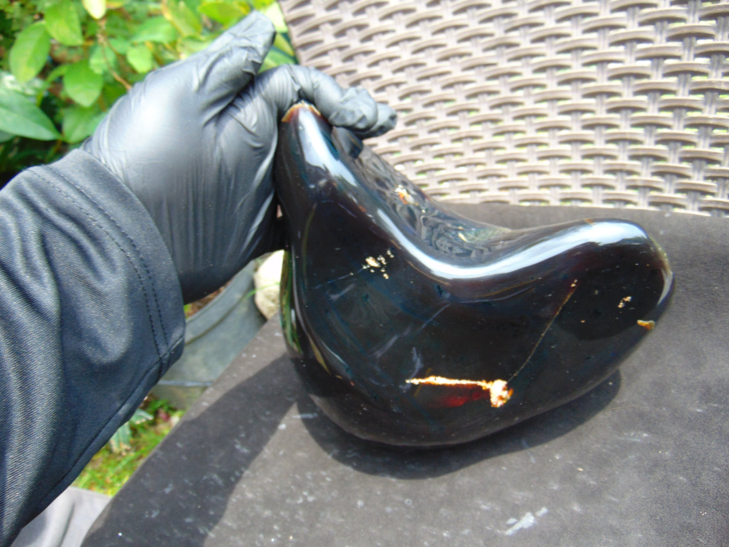 1824 gr Full Polished 21x20x7 cm Indonesian Dark Blue Amber for Healing AR113