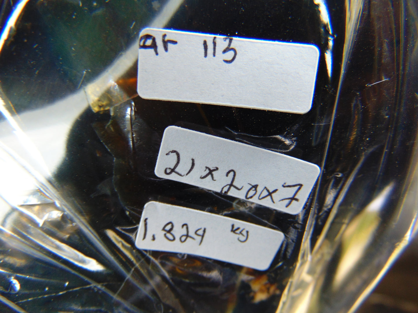 1824 gr Full Polished 21x20x7 cm Indonesian Dark Blue Amber for Healing AR113
