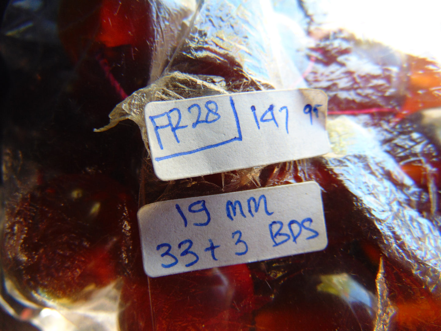 147 gr Tasbih Mesbah Rosary 33+3 Beads 19 mm Indonesian Red Amber for Healing FR28