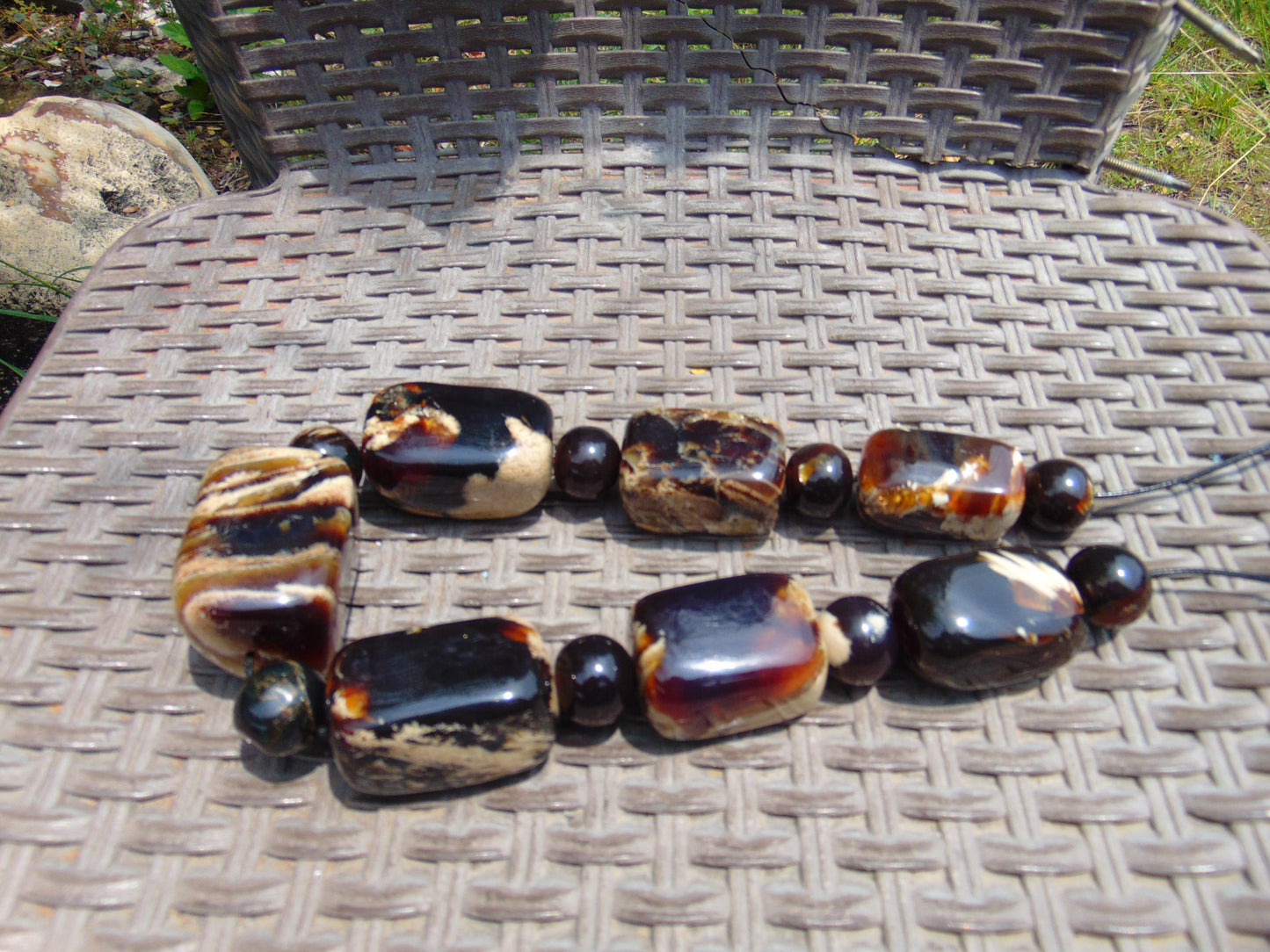 297 gr 25 beads Big Necklace Indonesian Amber for Healing AWKK7