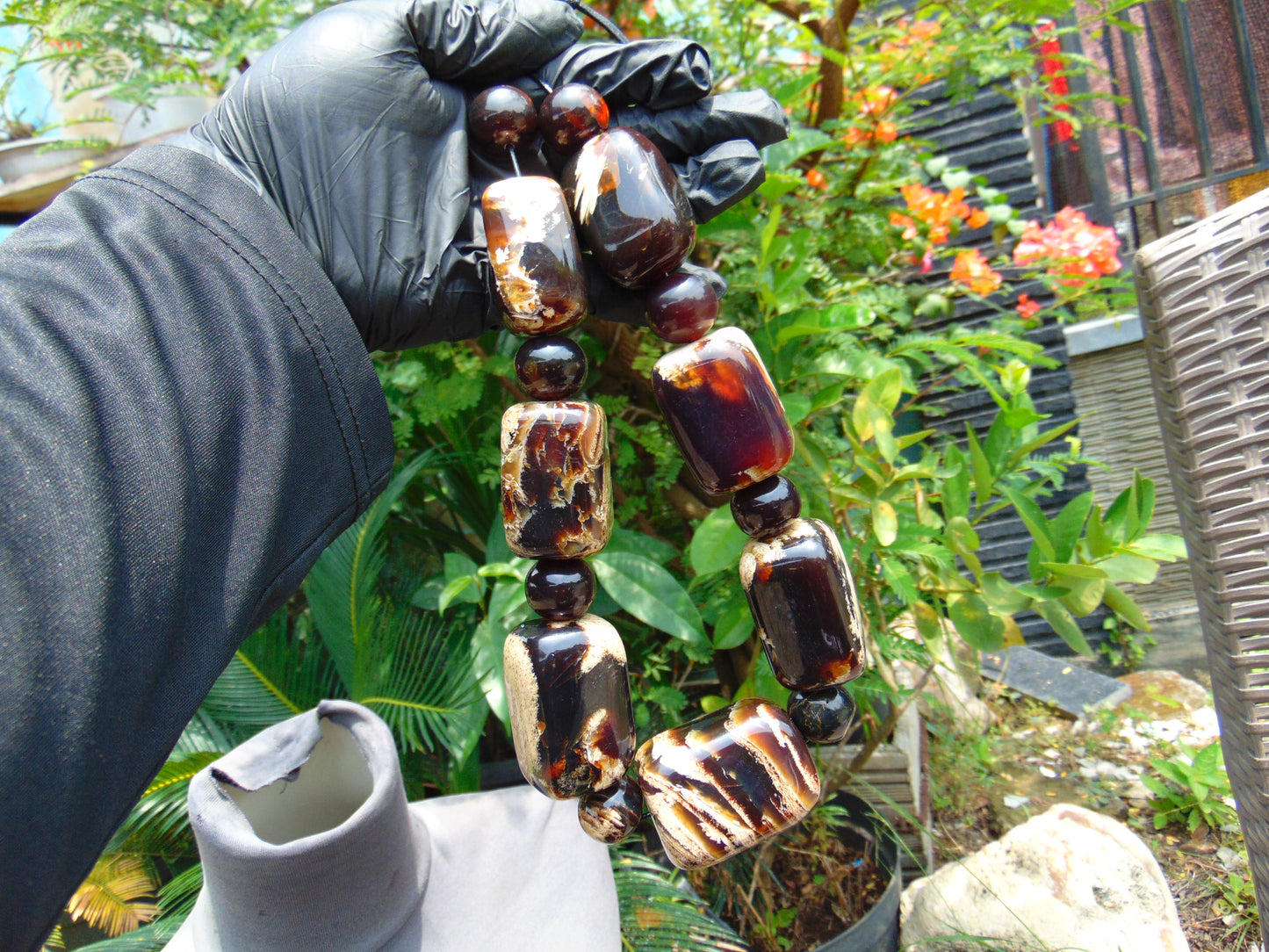 297 gr 25 beads Big Necklace Indonesian Amber for Healing AWKK7