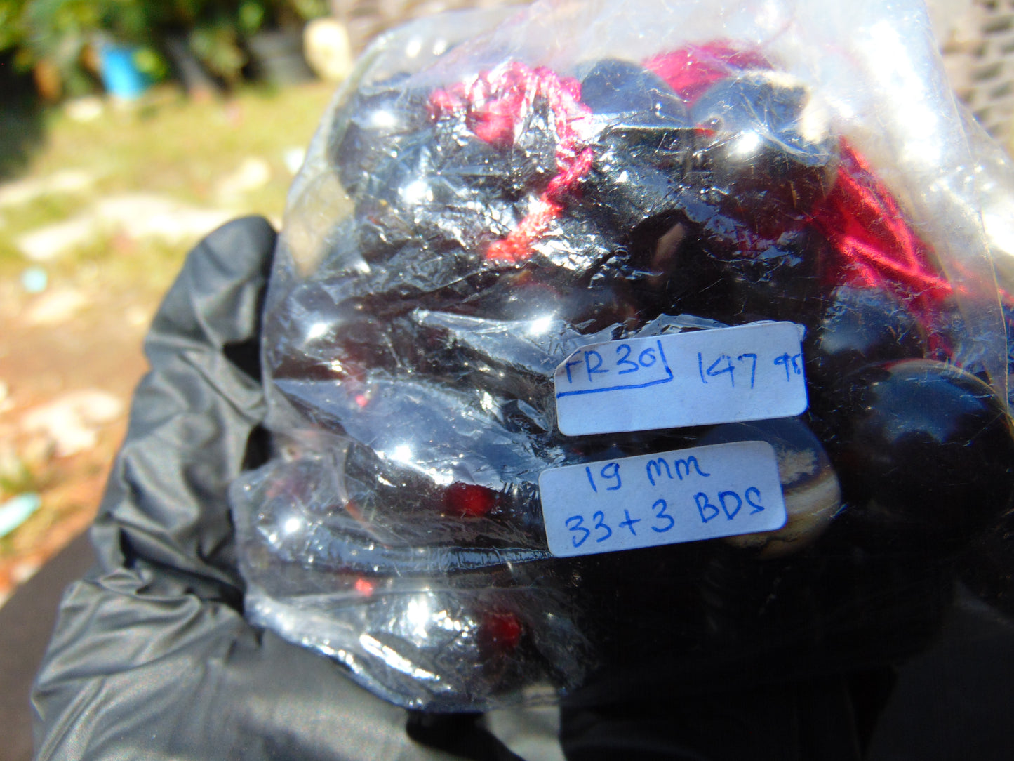 147 gr Tasbih Mesbah Rosary 33+3 Beads 19 mm Indonesian Black Amber for Healing FR30