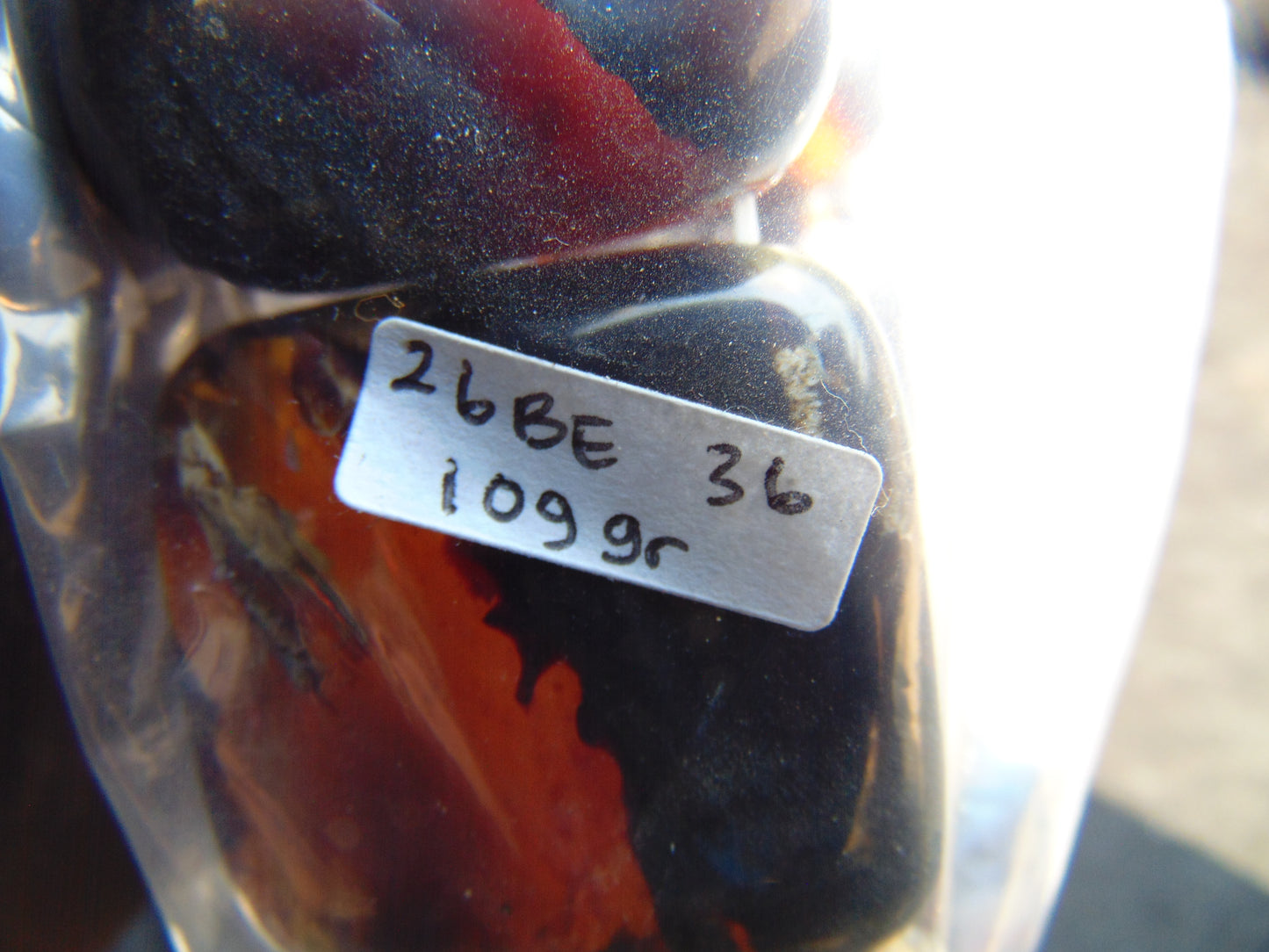 109 gr 7 Square Beads Bangle Indonesian Blue Amber for Healing 26BE36