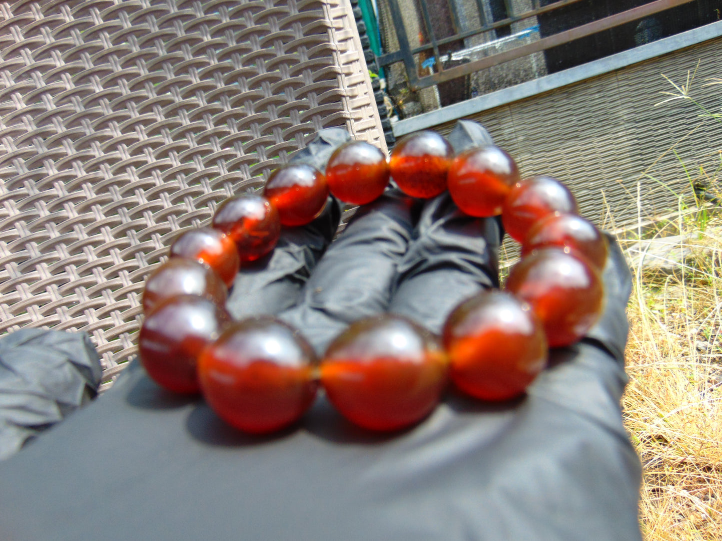 23 Gram 13 Small Beads Bracelet Indonesian Red Amber for Healing F13