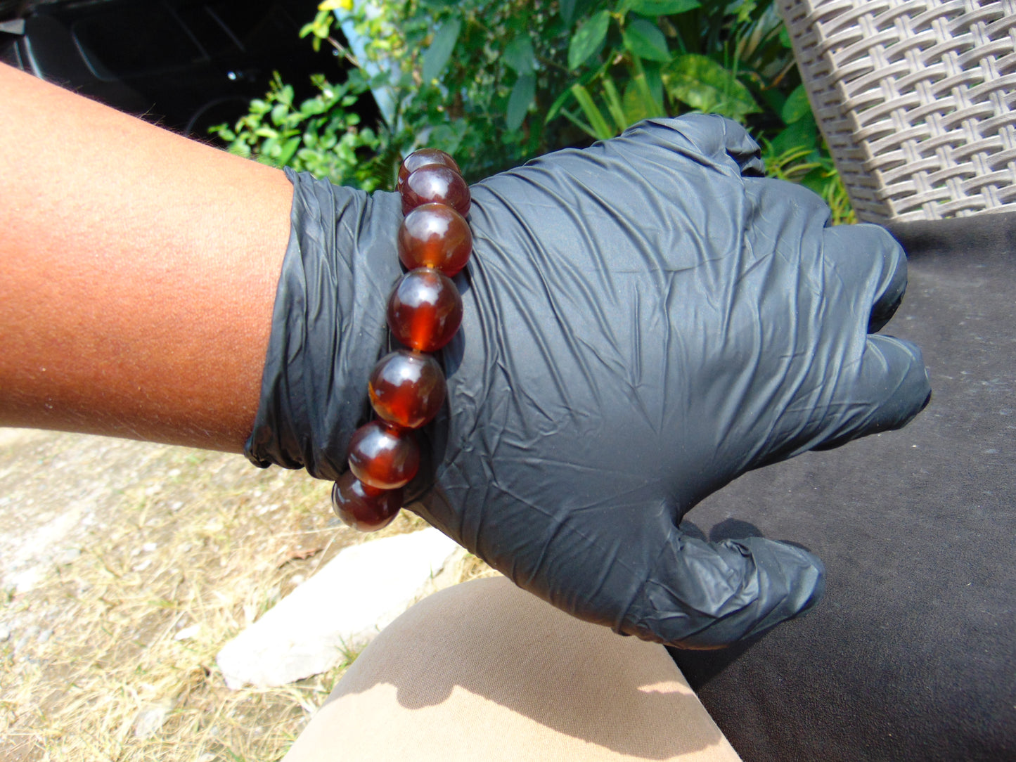23 Gram 13 Small Beads Bracelet Indonesian Red Amber for Healing F13