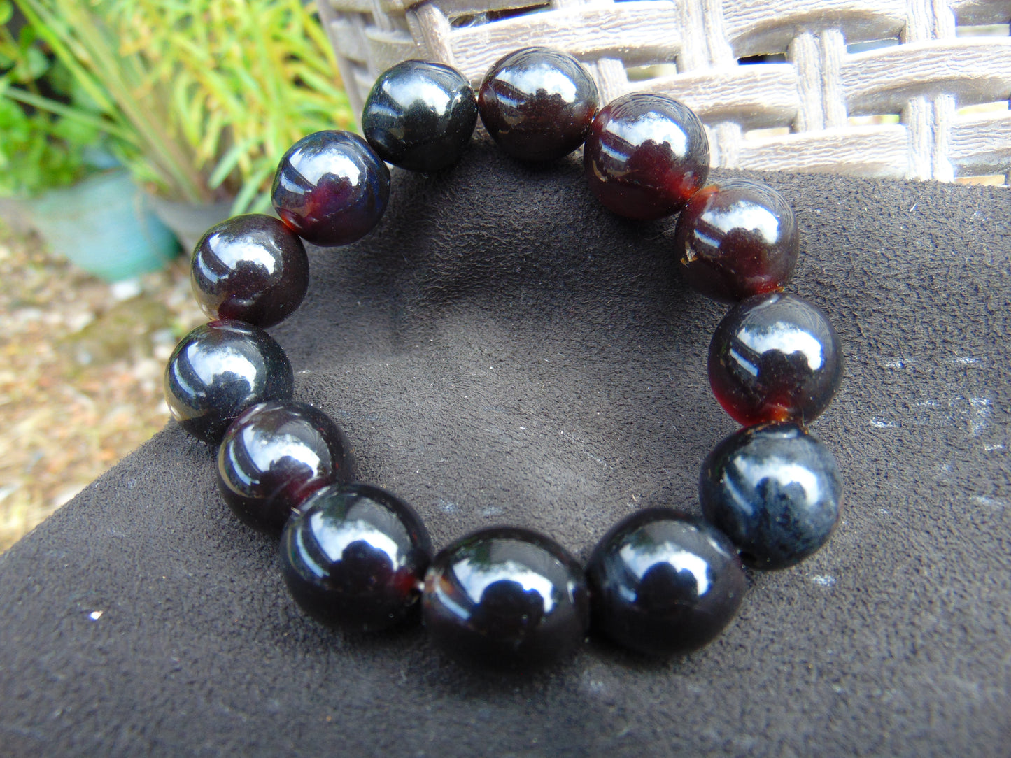 23 Gram 13 Small Beads Bracelet Indonesian Cherry Red Amber for Healing F12