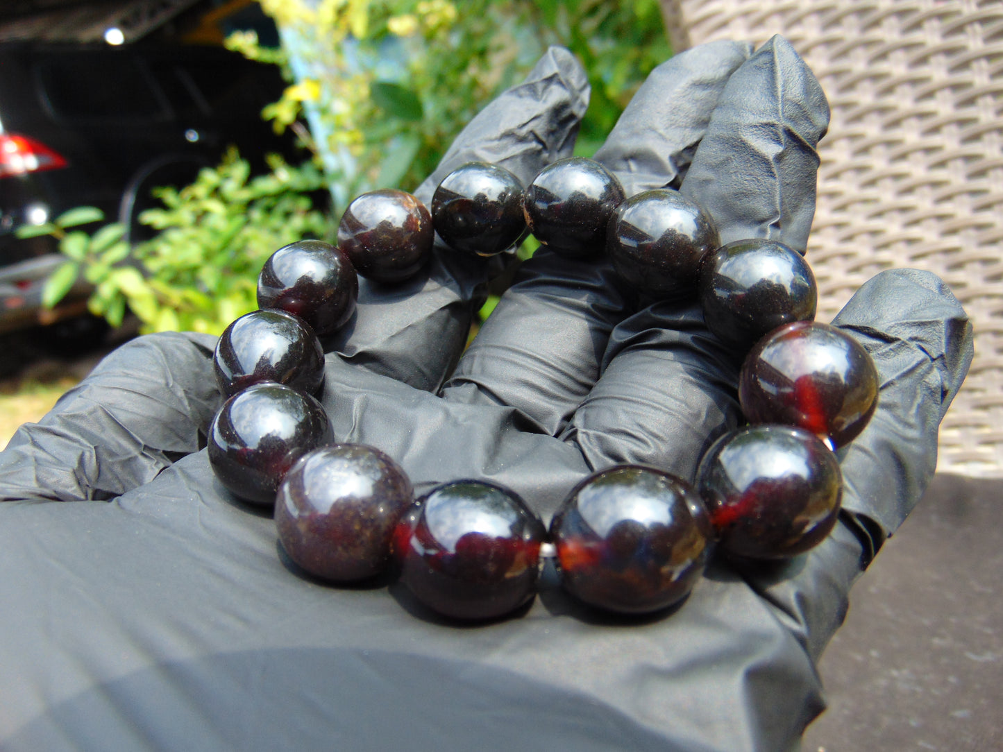 22 Gram 13 Small Beads Bracelet Indonesian Cherry Red Amber for Healing F11