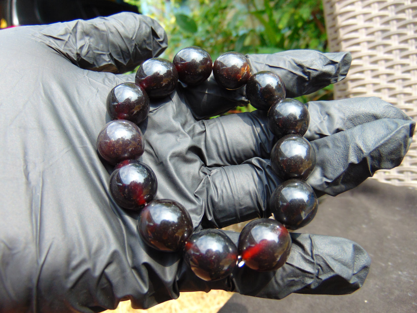 22 Gram 13 Small Beads Bracelet Indonesian Cherry Red Amber for Healing F11