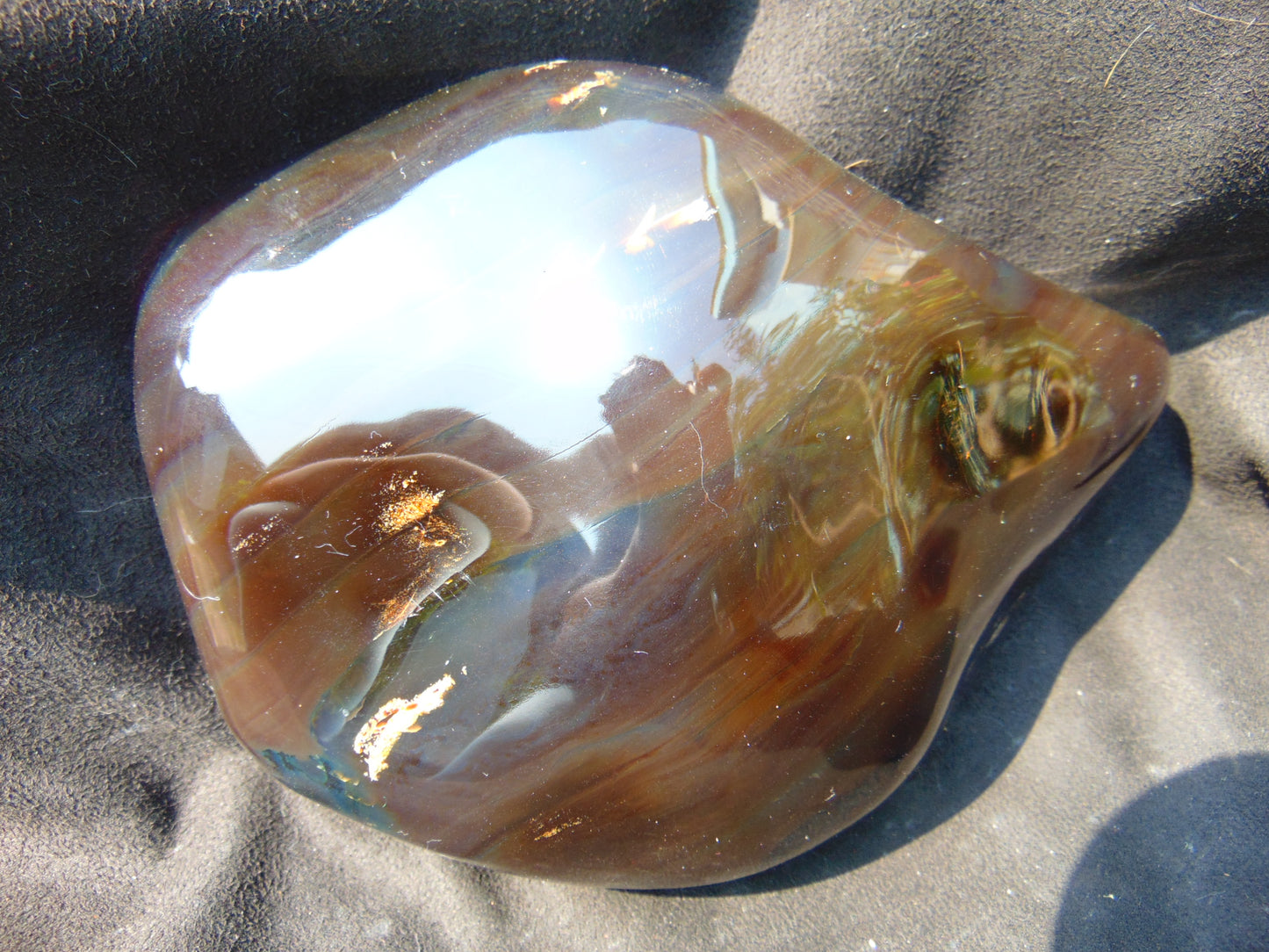 484 gram Full Polished 170x119x45 mm Indonesia Blue Caramel Amber for Healing AJ1010