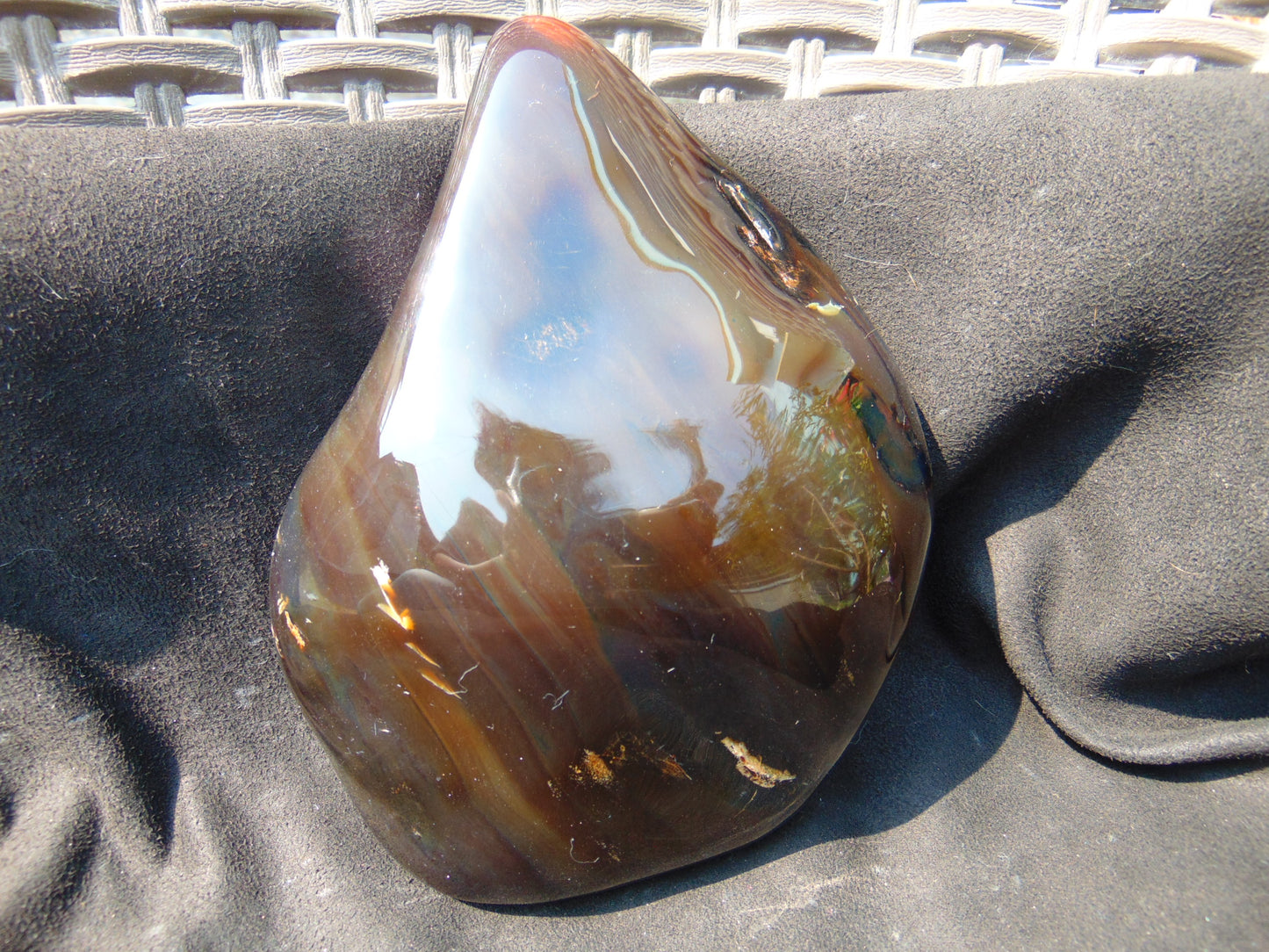 484 gram Full Polished 170x119x45 mm Indonesia Blue Caramel Amber for Healing AJ1010