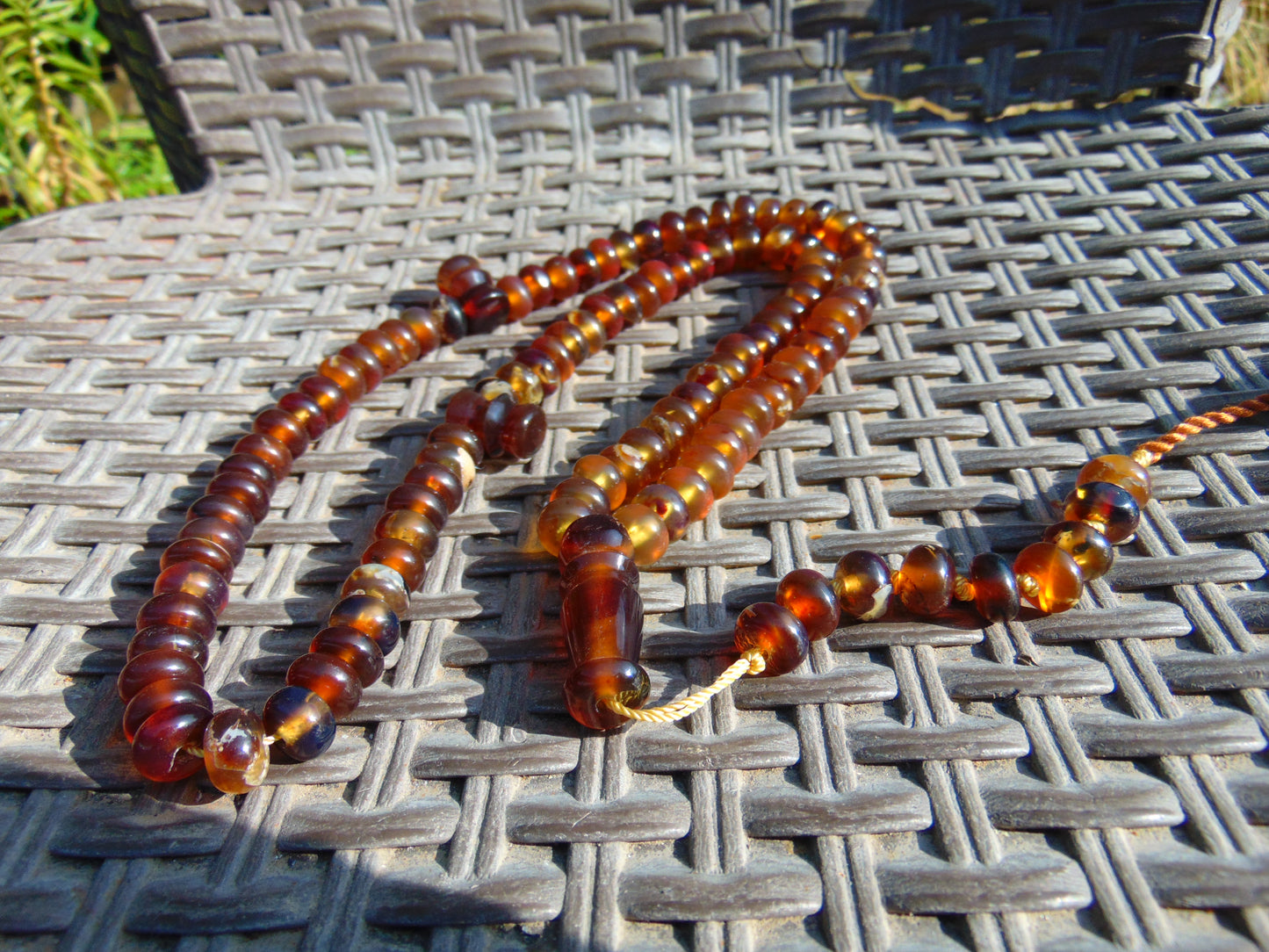 72 gram 99+9 Beads Tasbih Necklace Rosary for Yoga Meditation Indonesian Yellow Amber for Healing FR34