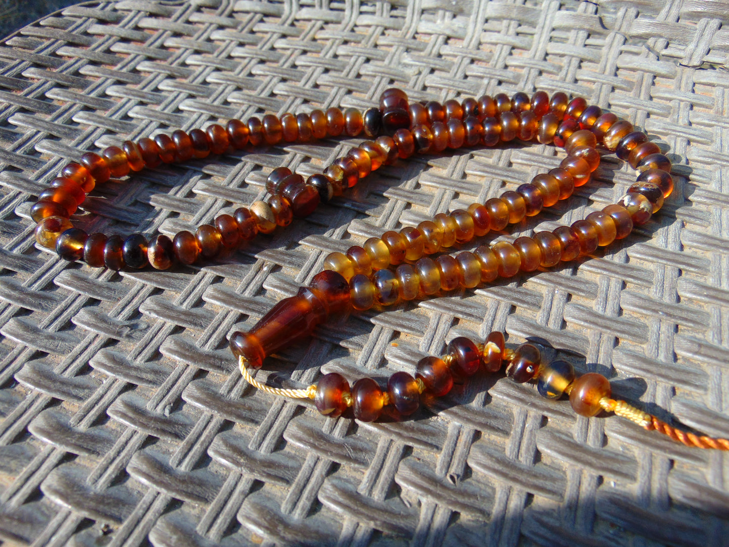 72 gram 99+9 Beads Tasbih Necklace Rosary for Yoga Meditation Indonesian Yellow Amber for Healing FR34