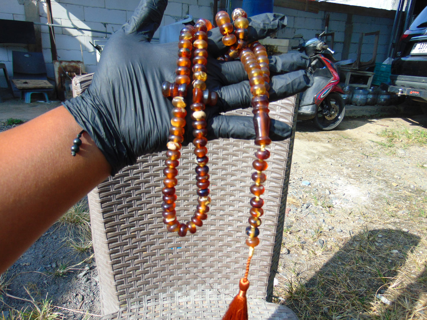 72 gram 99+9 Beads Tasbih Necklace Rosary for Yoga Meditation Indonesian Yellow Amber for Healing FR34