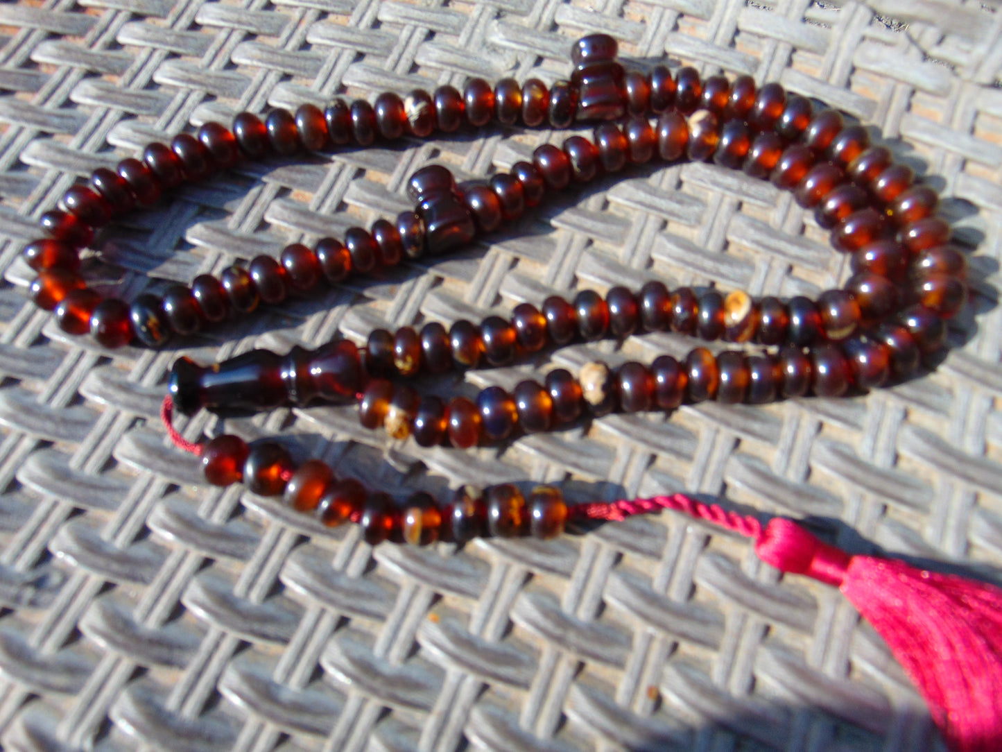 74 gram 99+9 Beads Tasbih Rosary Islam Necklace for Yoga Meditation Indonesian Yellow Red Amber for Healing MR12