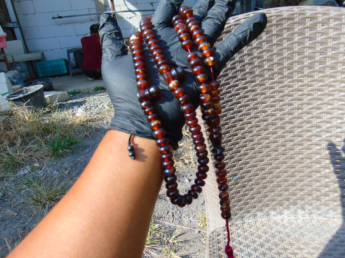 74 gram 99+9 Beads Tasbih Rosary Islam Necklace for Yoga Meditation Indonesian Yellow Red Amber for Healing MR12