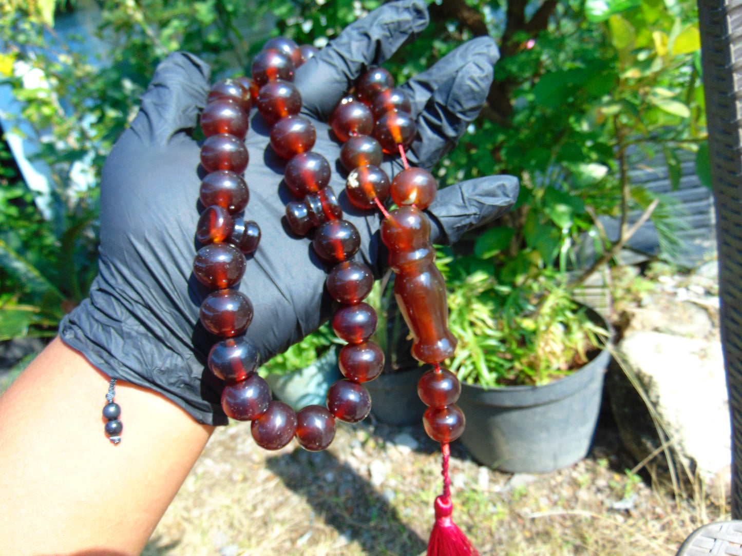 110 gr Big Tasbih Mesbah Rosary 33+2 Beads 18 mm Indonesian Cherry Red Amber for Healing Collection TB17i13