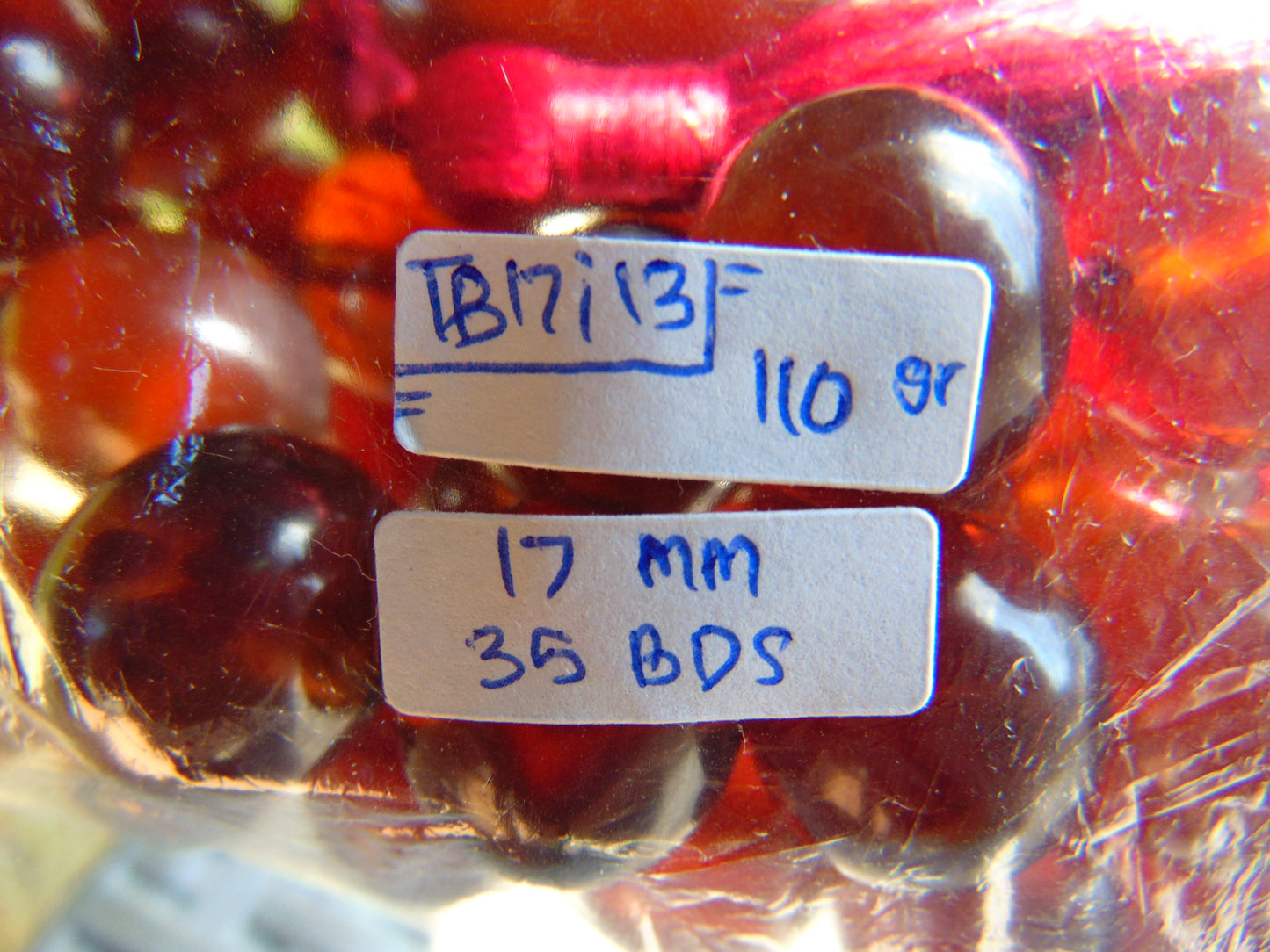 110 gr Big Tasbih Mesbah Rosary 33+2 Beads 18 mm Indonesian Cherry Red Amber for Healing Collection TB17i13