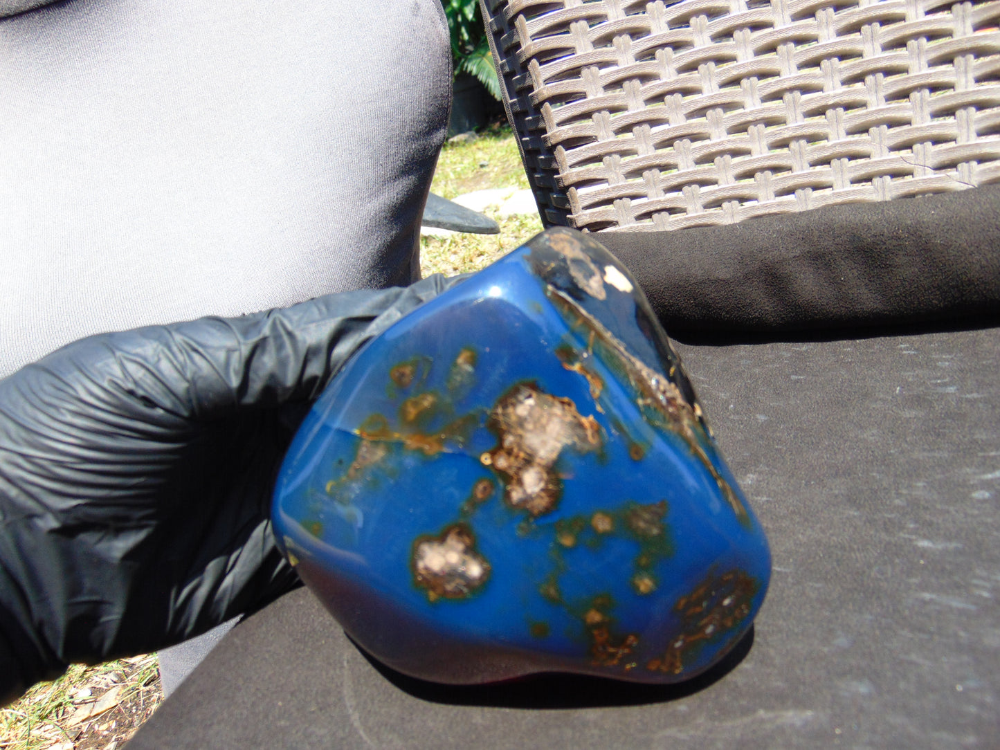 423 gram Full polished Indonesian Blue Amber for Healing ML65