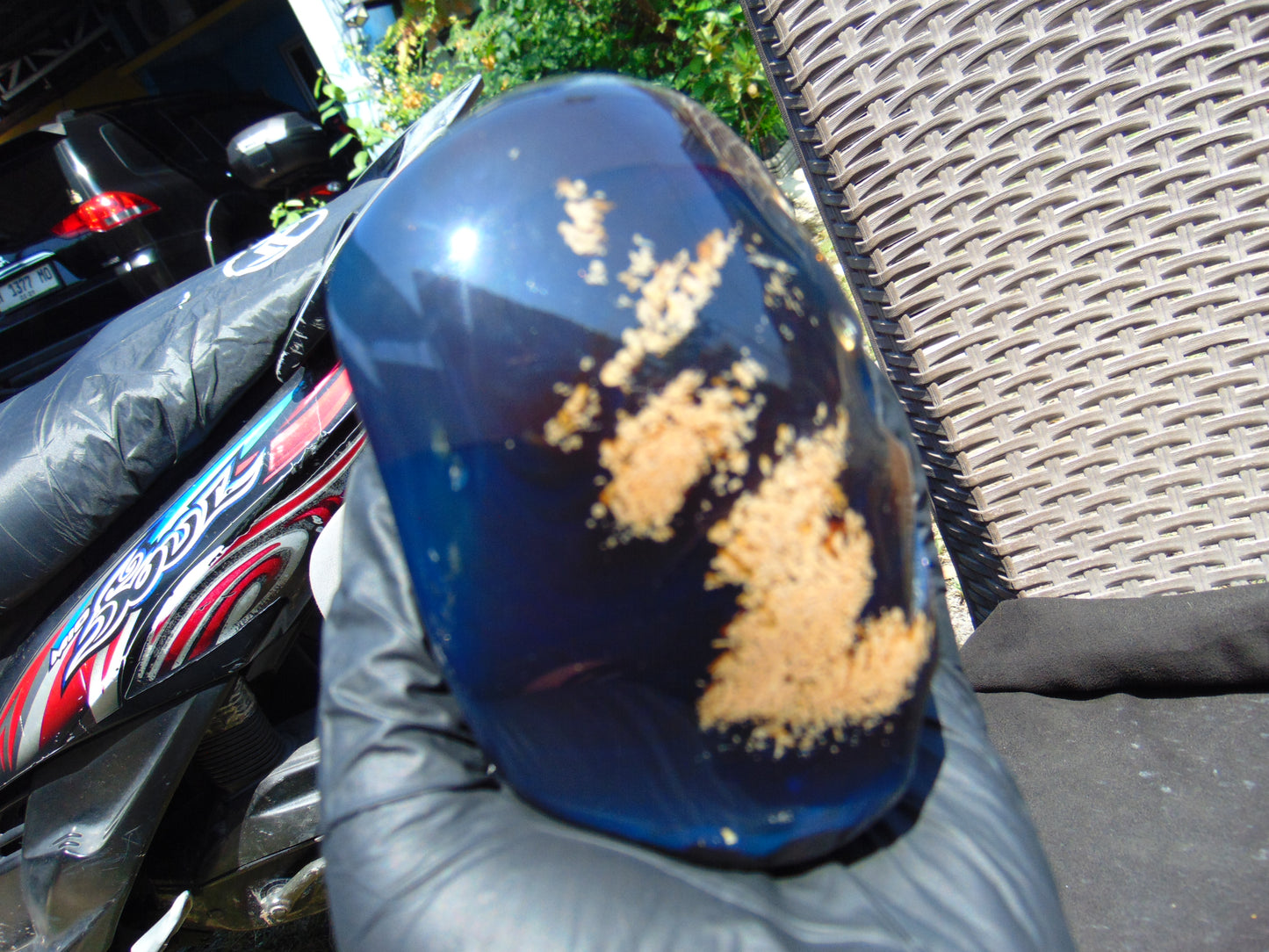 423 gram Full polished Indonesian Blue Amber for Healing ML65