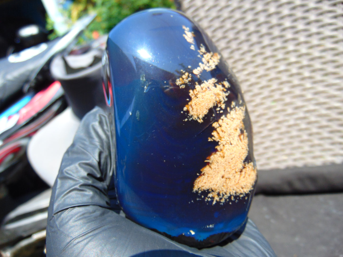 423 gram Full polished Indonesian Blue Amber for Healing ML65
