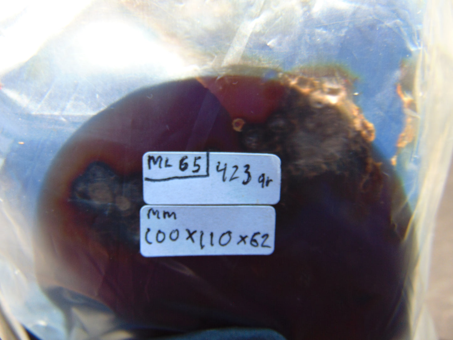 423 gram Full polished Indonesian Blue Amber for Healing ML65