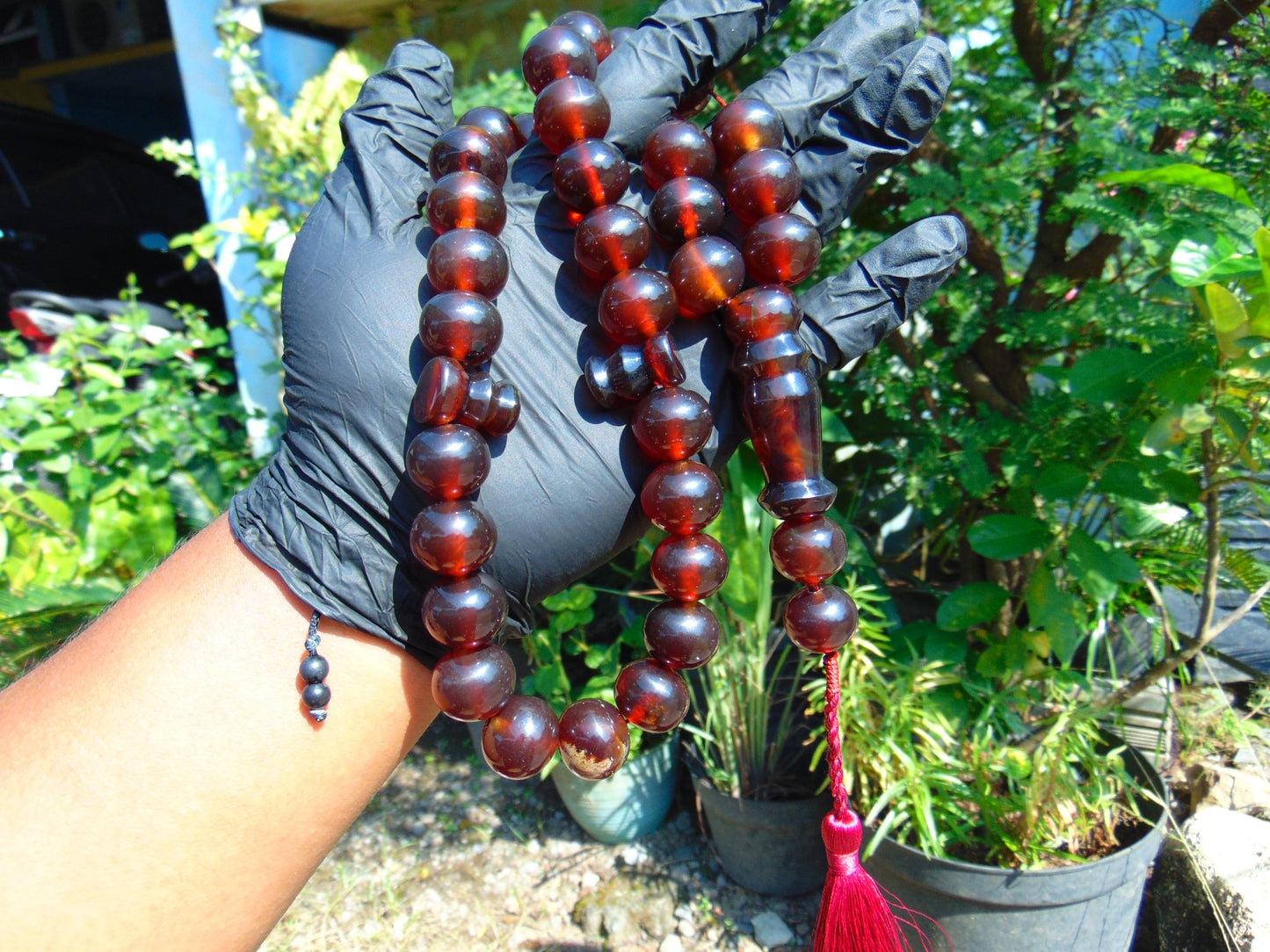 108 gr Big Tasbih Mesbah Rosary 33+2 Beads 18 mm Indonesian Yellow Red Amber for Healing Collection TB17i7