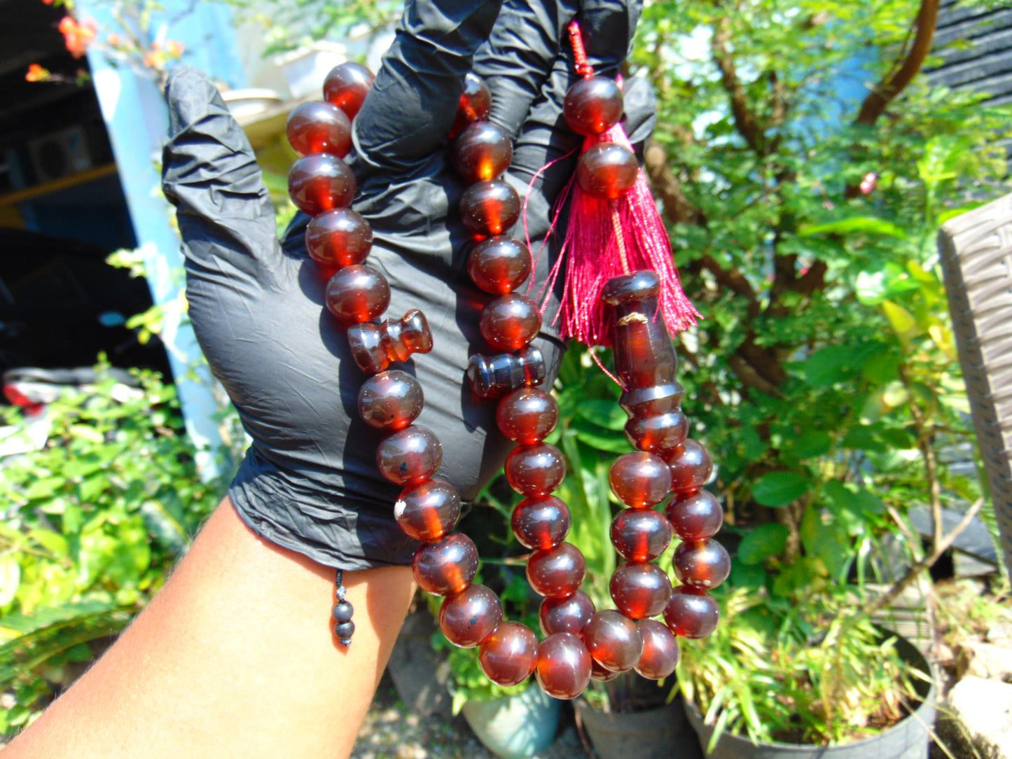 108 gr Big Tasbih Mesbah Rosary 33+2 Beads 18 mm Indonesian Yellow Red Amber for Healing Collection TB17i7