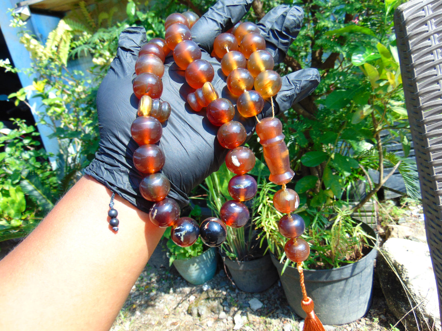 142 gr BIG Tasbih 33+3 Beads Mesbah Rosary Indonesian Yellow Red Amber for Healing FR31