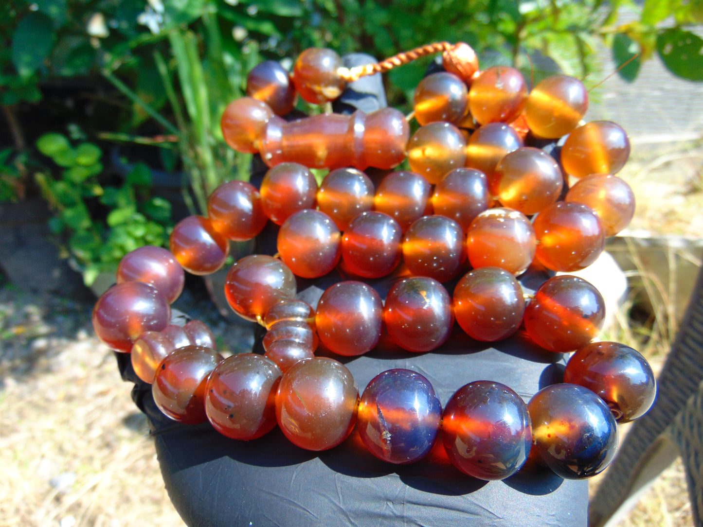 142 gr BIG Tasbih 33+3 Beads Mesbah Rosary Indonesian Yellow Red Amber for Healing FR31