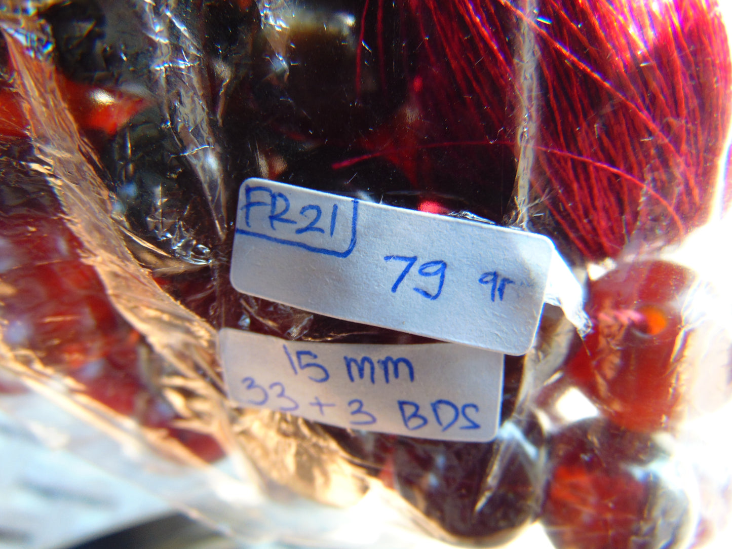 79 gr Tasbih Mesbah Rosary 33+3 Beads 16 mm Indonesian Cherry Red Amber for Healing FR21