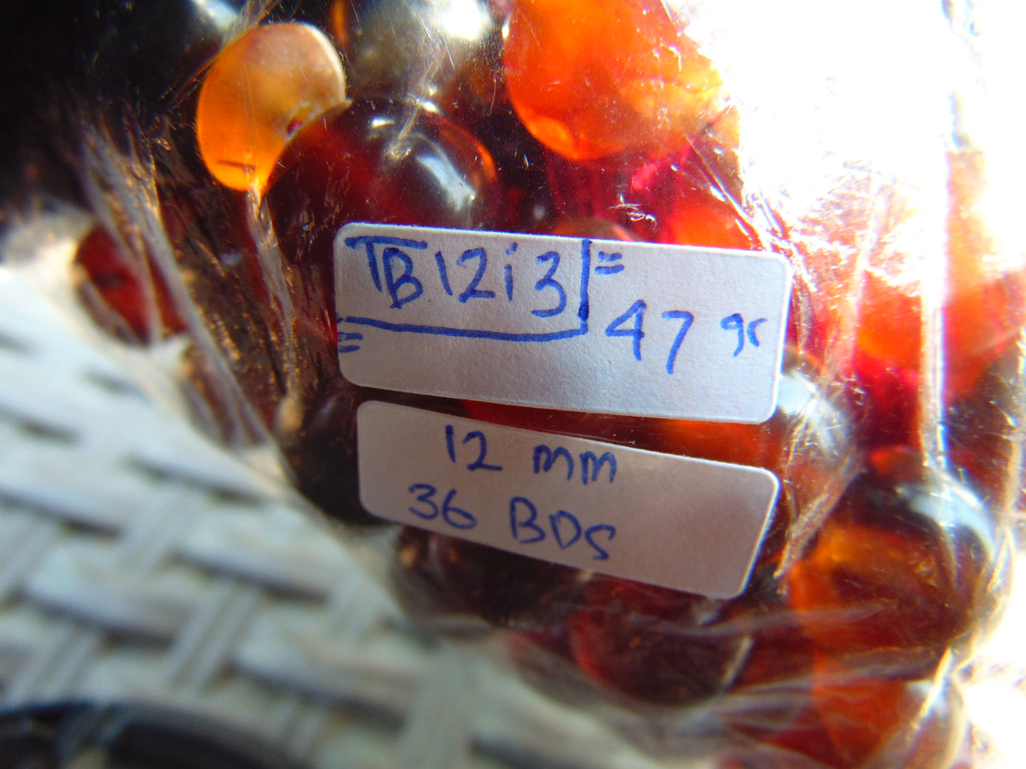 47 gr Hand Tasbih 33+3 Beads 12 mm Indonesian Yellow Red Bluish Amber for Healing TB12i3