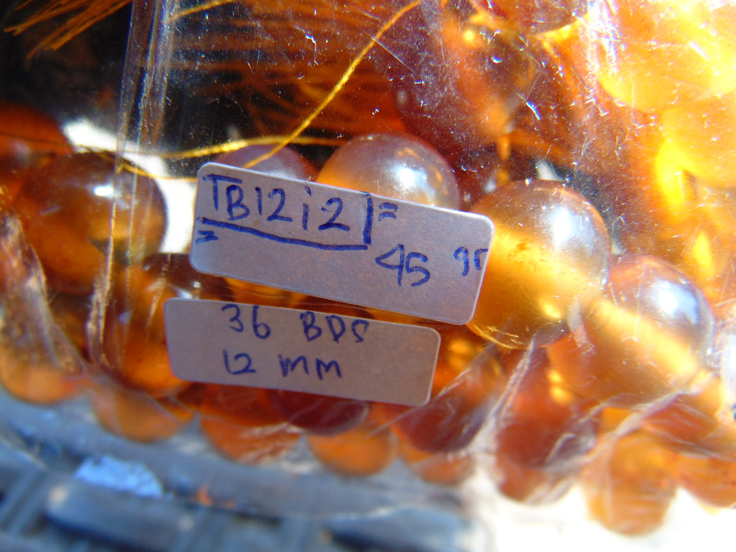 45 gr Hand Tasbih 33+3 Beads 12 mm Indonesian Yellow Bluish Amber for Healing TB12i2