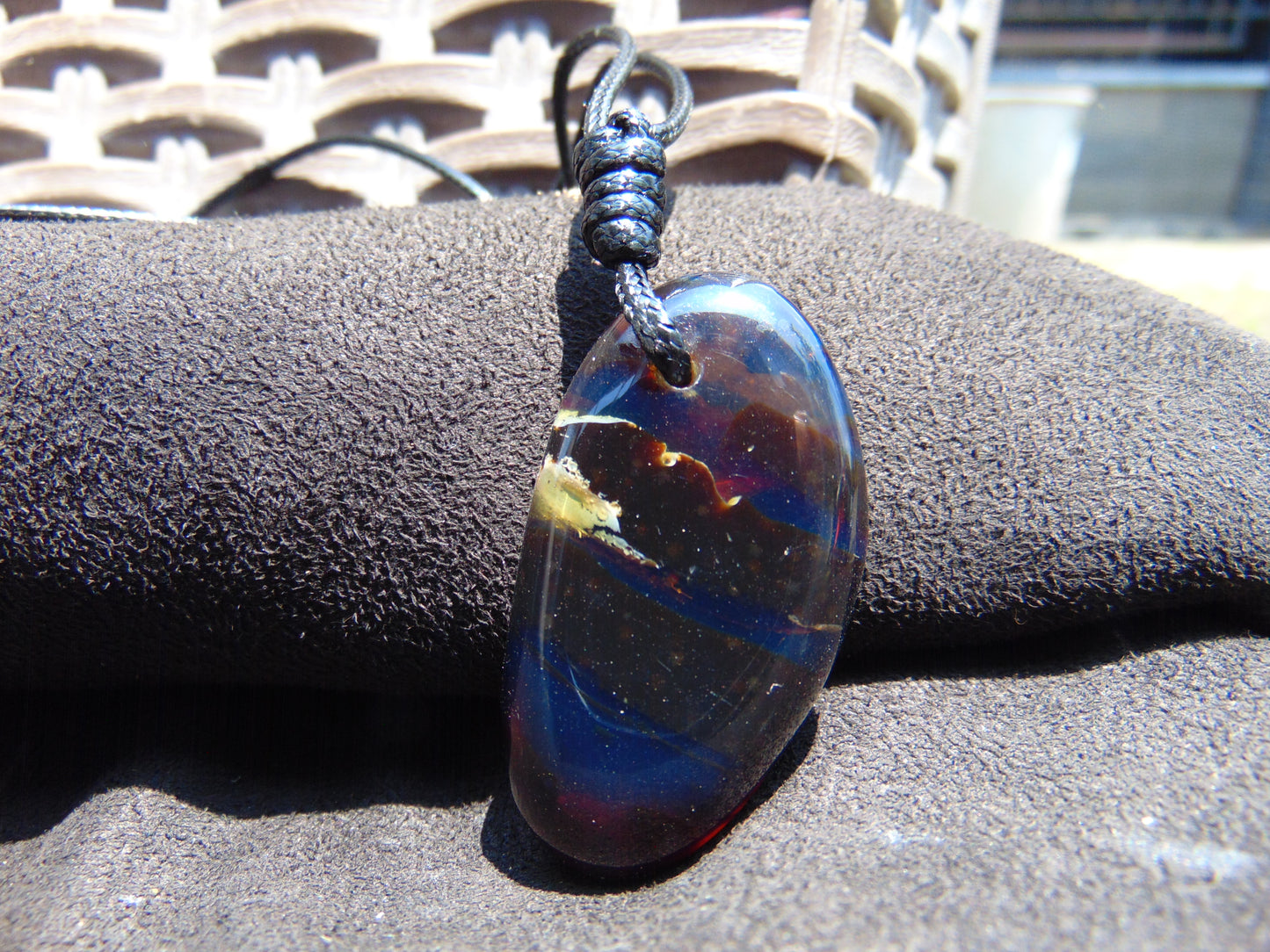 7 gr Pendant Indonesian Blue Amber for Healing A58