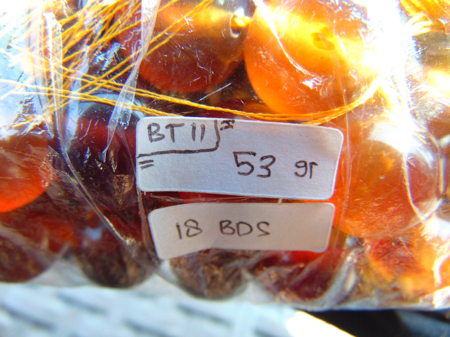 53 gr Hand Tasbih 17+1 Beads 16 mm Indonesian Yellow Red Bluish Amber for Healing BT11